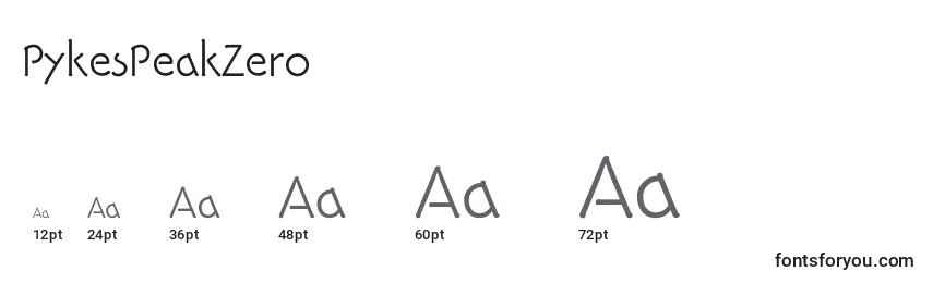 PykesPeakZero Font Sizes