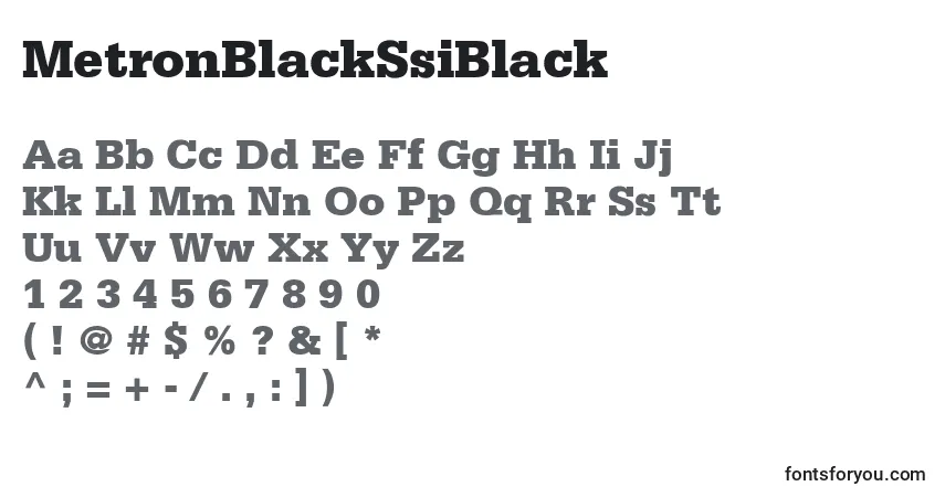 Fuente MetronBlackSsiBlack - alfabeto, números, caracteres especiales