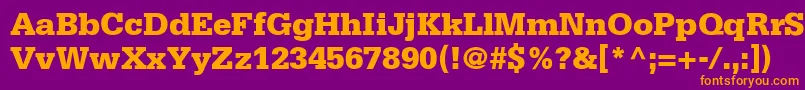 MetronBlackSsiBlack Font – Orange Fonts on Purple Background