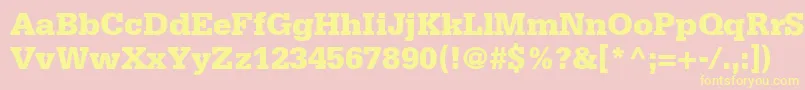 MetronBlackSsiBlack Font – Yellow Fonts on Pink Background