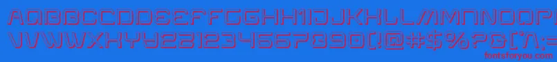 フォントMiraclemercury3D – 赤い文字の青い背景