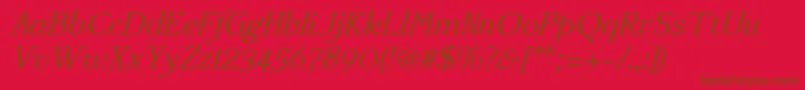 AccanthisadfstdItalic Font – Brown Fonts on Red Background