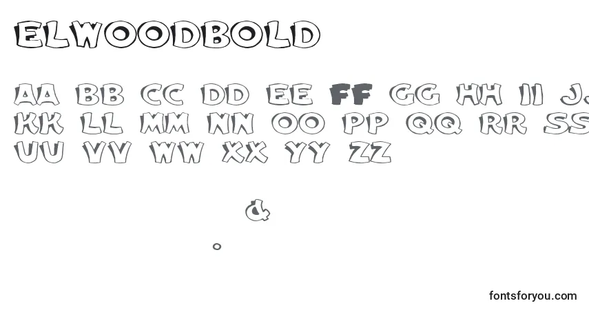 Шрифт ElwoodBold – алфавит, цифры, специальные символы