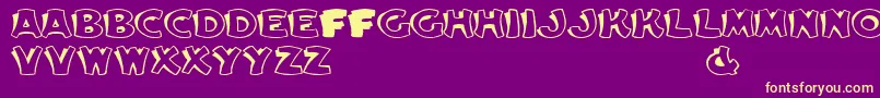 ElwoodBold Font – Yellow Fonts on Purple Background