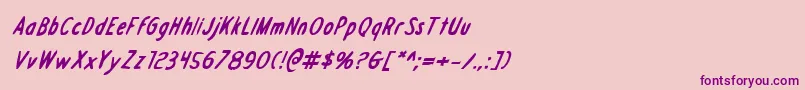 Шрифт DraftingTableBoldItalic – фиолетовые шрифты на розовом фоне