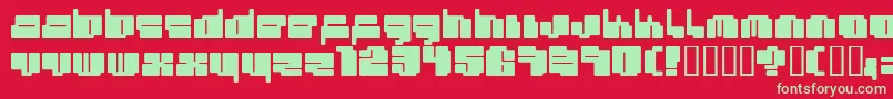 Cheapty1-Schriftart – Grüne Schriften auf rotem Hintergrund