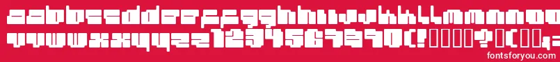Cheapty1-Schriftart – Weiße Schriften auf rotem Hintergrund