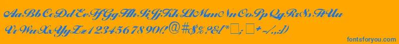 ProgenaScriptSsi Font – Blue Fonts on Orange Background