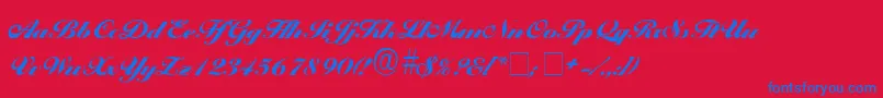 フォントProgenaScriptSsi – 赤い背景に青い文字