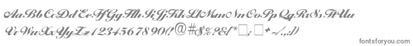ProgenaScriptSsi-fontti – harmaat kirjasimet valkoisella taustalla