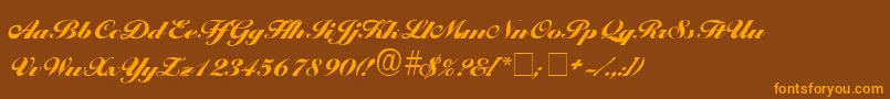 ProgenaScriptSsi Font – Orange Fonts on Brown Background