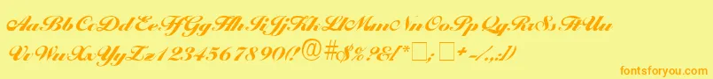 ProgenaScriptSsi Font – Orange Fonts on Yellow Background