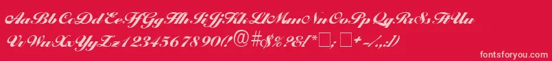 ProgenaScriptSsi Font – Pink Fonts on Red Background