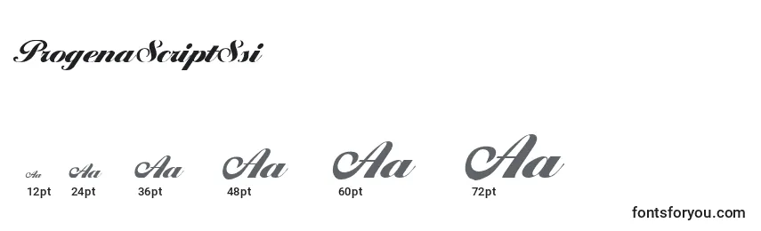 Размеры шрифта ProgenaScriptSsi