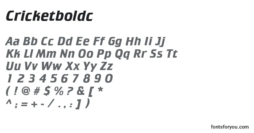 Fuente Cricketboldc - alfabeto, números, caracteres especiales