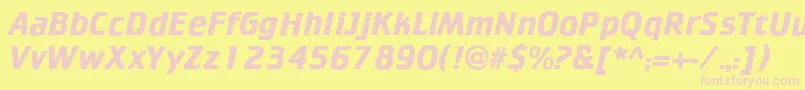 Cricketboldc-fontti – vaaleanpunaiset fontit keltaisella taustalla
