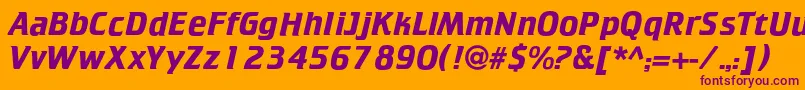 Шрифт Cricketboldc – фиолетовые шрифты на оранжевом фоне