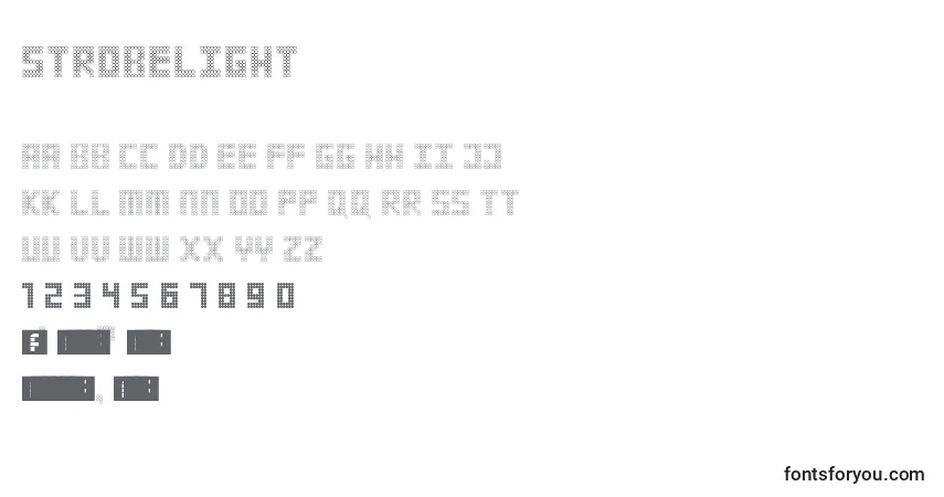 Schriftart Strobelight – Alphabet, Zahlen, spezielle Symbole