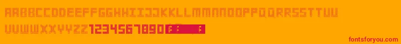 Strobelight-Schriftart – Rote Schriften auf orangefarbenem Hintergrund