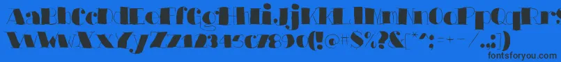 Barkantsblack-Schriftart – Schwarze Schriften auf blauem Hintergrund