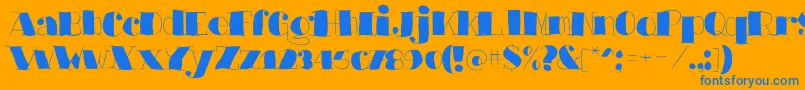 Barkantsblack Font – Blue Fonts on Orange Background