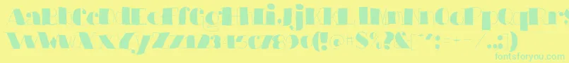 Barkantsblack Font – Green Fonts on Yellow Background