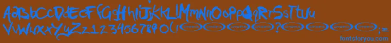 Pigae ffy Font – Blue Fonts on Brown Background