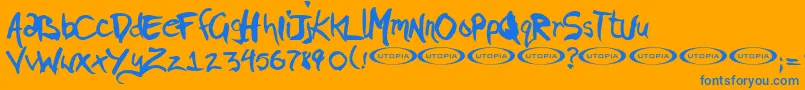 Шрифт Pigae ffy – синие шрифты на оранжевом фоне