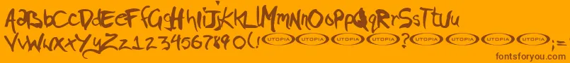 Pigae ffy Font – Brown Fonts on Orange Background