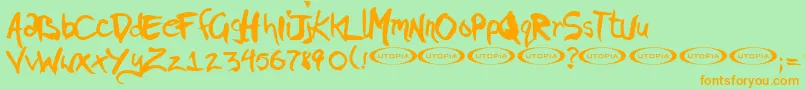 Pigae ffy-fontti – oranssit fontit vihreällä taustalla