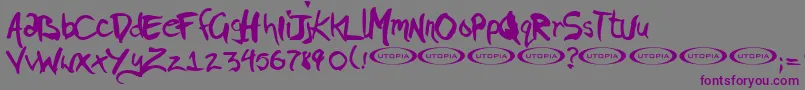 Pigae ffy-fontti – violetit fontit harmaalla taustalla