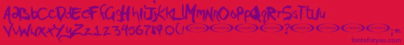 Pigae ffy Font – Purple Fonts on Red Background