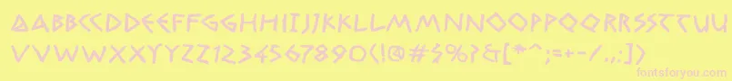 RandomuncialeBold Font – Pink Fonts on Yellow Background