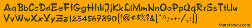 PoloBrushMf Font – Black Fonts on Orange Background