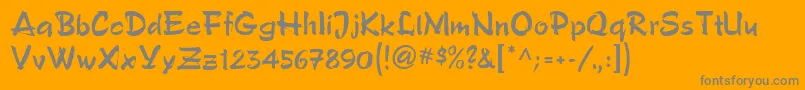 PoloBrushMf Font – Gray Fonts on Orange Background