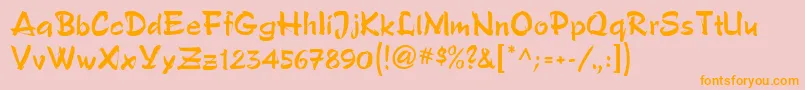 PoloBrushMf Font – Orange Fonts on Pink Background