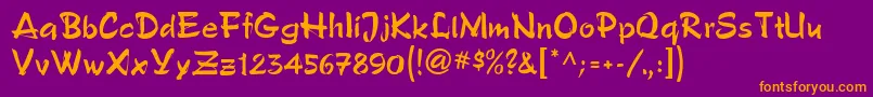 PoloBrushMf Font – Orange Fonts on Purple Background