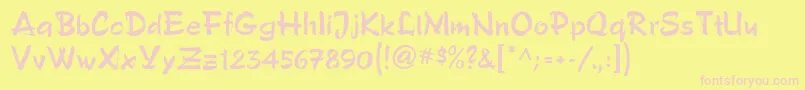 PoloBrushMf Font – Pink Fonts on Yellow Background