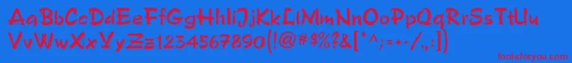 PoloBrushMf Font – Red Fonts on Blue Background