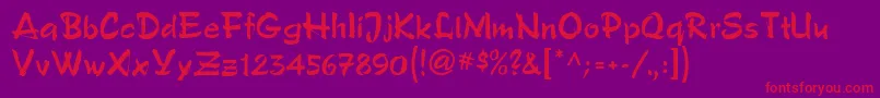 PoloBrushMf Font – Red Fonts on Purple Background