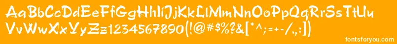 PoloBrushMf Font – White Fonts on Orange Background