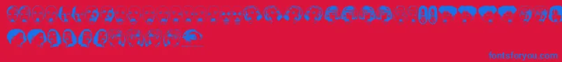 TouristtrapAoe Font – Blue Fonts on Red Background