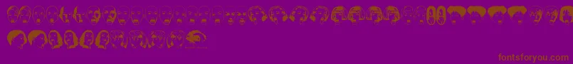 TouristtrapAoe-Schriftart – Braune Schriften auf violettem Hintergrund