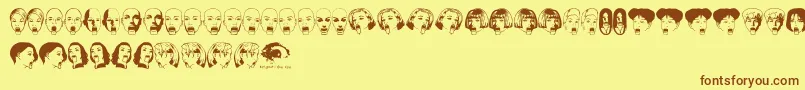 TouristtrapAoe Font – Brown Fonts on Yellow Background