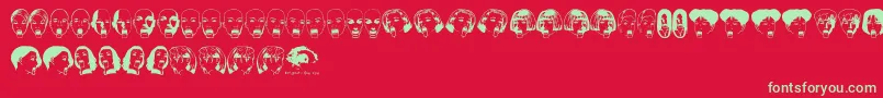 TouristtrapAoe Font – Green Fonts on Red Background