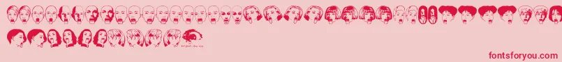 TouristtrapAoe-Schriftart – Rote Schriften auf rosa Hintergrund