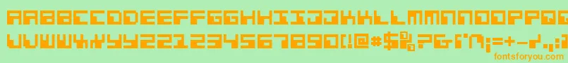 PhaserBankBold Font – Orange Fonts on Green Background