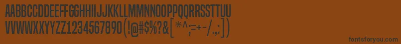 フォントBuiltTitlingRg – 黒い文字が茶色の背景にあります