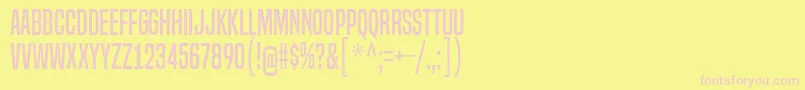 BuiltTitlingRg Font – Pink Fonts on Yellow Background