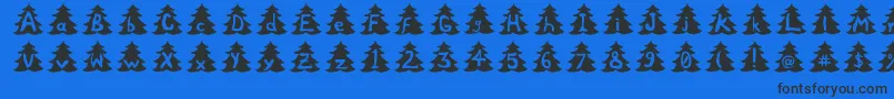 ChristmasTree Font – Black Fonts on Blue Background